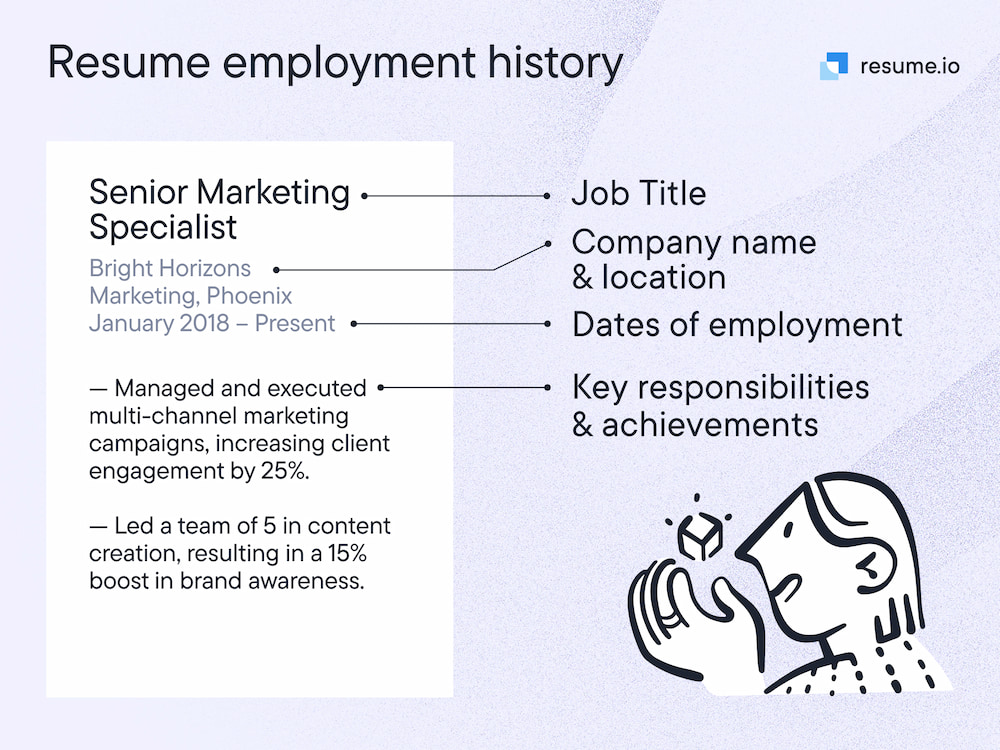 resume employment history section
