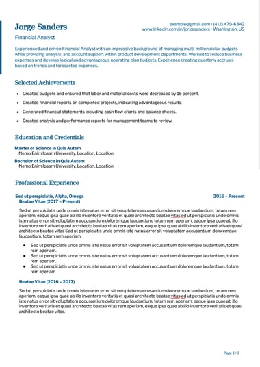 Ats resume template Academic