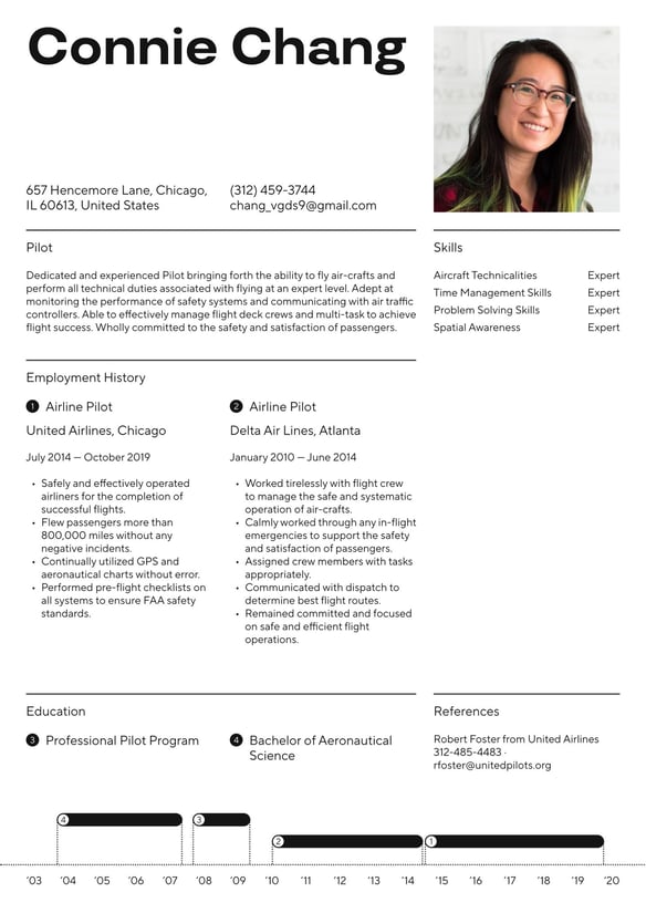 Airline Pilot resume example