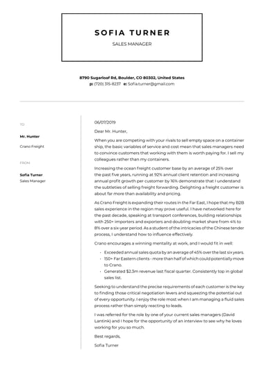 Modern cover letter template Industrial