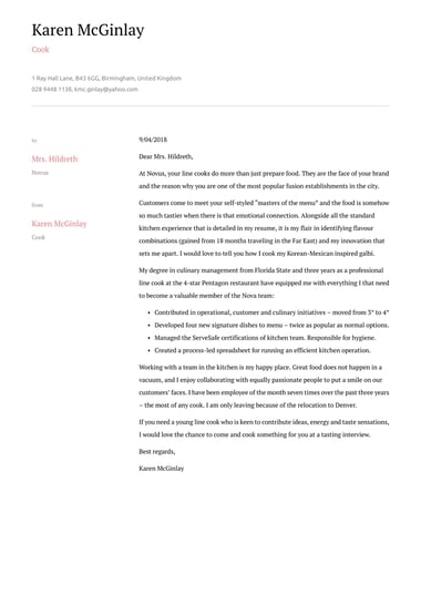 Simple cover letter template Elegant