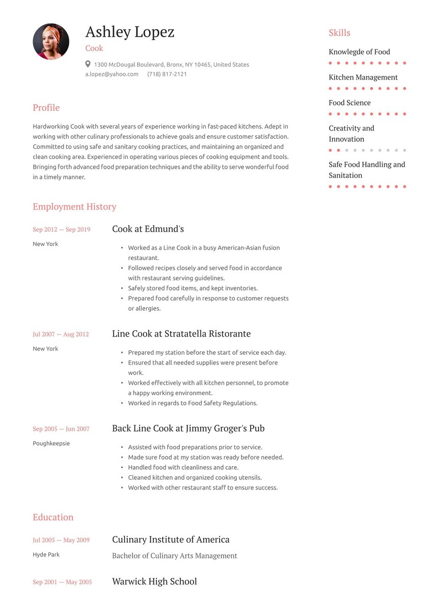 Barcelona resume template
