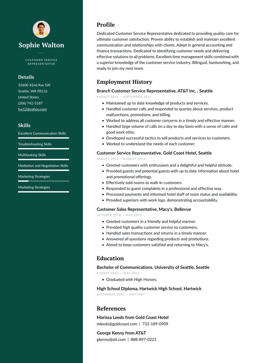 Dublin resume template