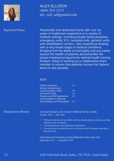 Ats resume template Statement