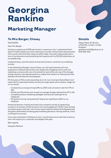 Creative cover letter template Creative