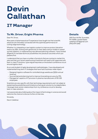Creative cover letter template Creative