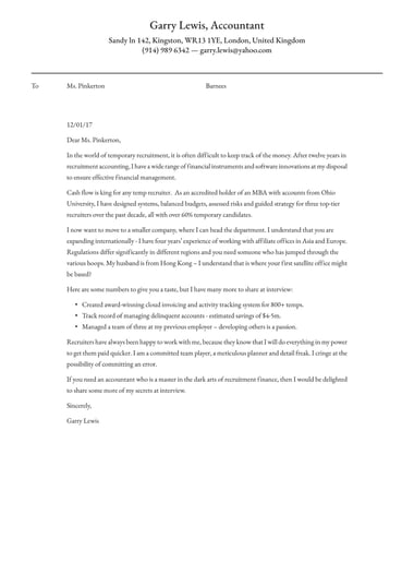 Simple cover letter template Classic