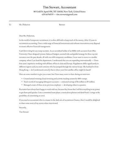 Simple cover letter template Classic