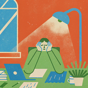 man stressed about work