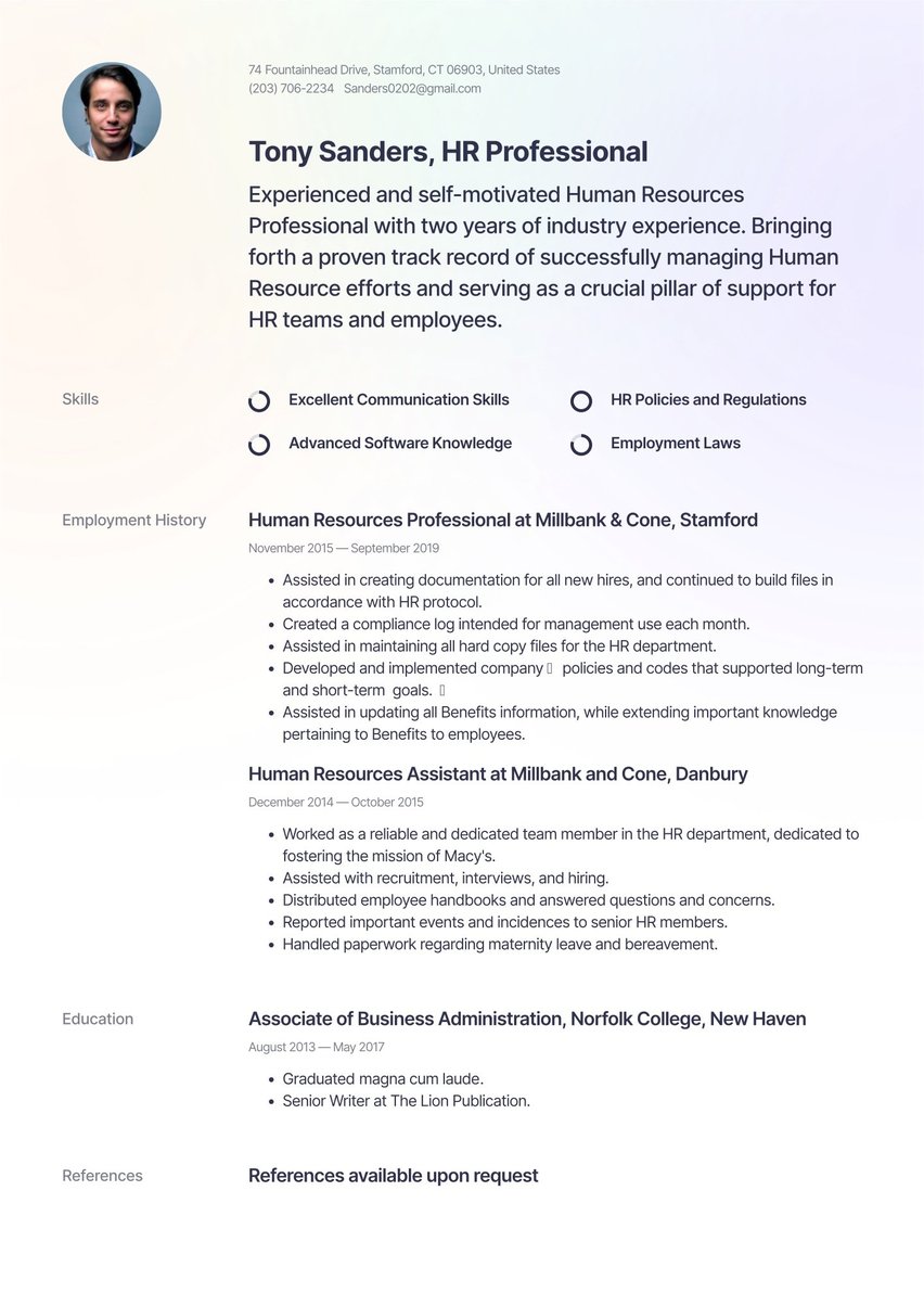 Moscow resume template