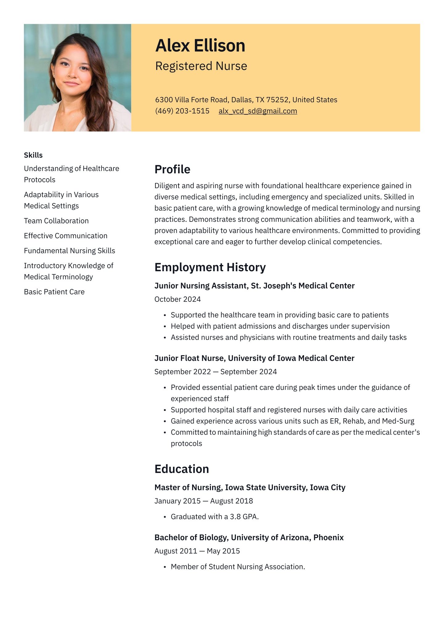 Entry-level Nurse Translation missing: en.examples.cover_letter_example