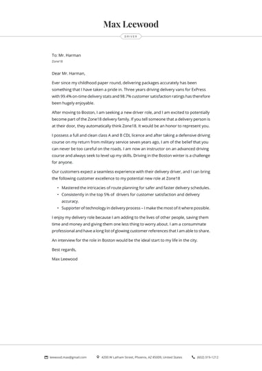 Simple cover letter template Bold