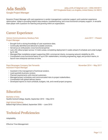 Ats resume template Precision ATS