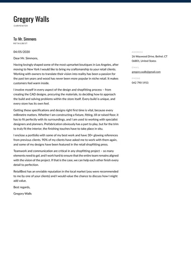 Creative cover letter template Balanced