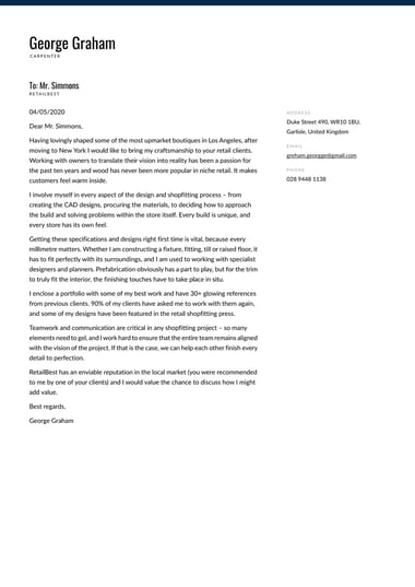 Modern cover letter template Balanced