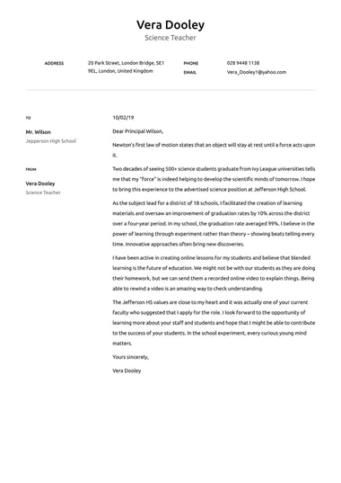 Creative cover letter template Confetti