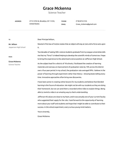 Creative cover letter template Confetti