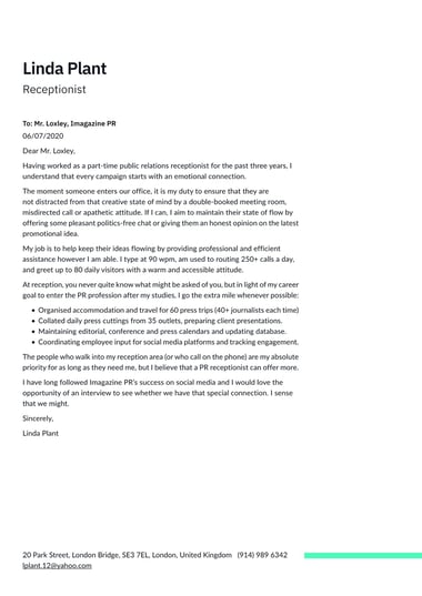 Professional cover letter template Clear
