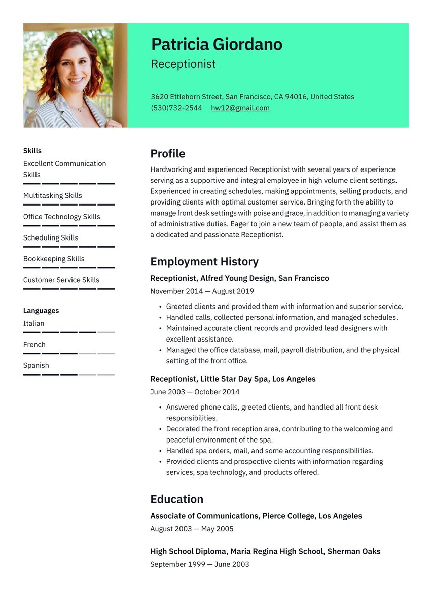 Vienna resume template