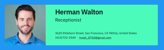 Photo resume header Photo resume header